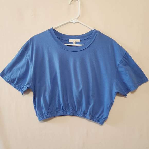 Truly Madly Deeply Blue Short Sleeve Crop Top - Picture 1 of 11